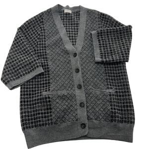 Madewell Wallace Cardigan Womens Medium Black Grey Sparkle Sweater Wool
